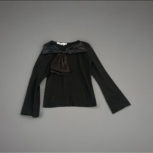 Allison + Zoe Black Long Sleeve Bow Accent Top M
